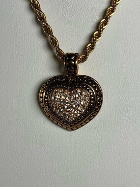 Joan Rivers Gold-Tone Pavé Crystal Heart Pendant Necklace